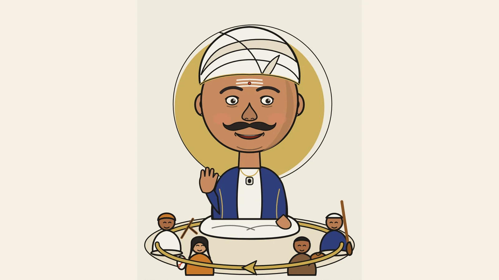 Basavanna, original caricature illustration