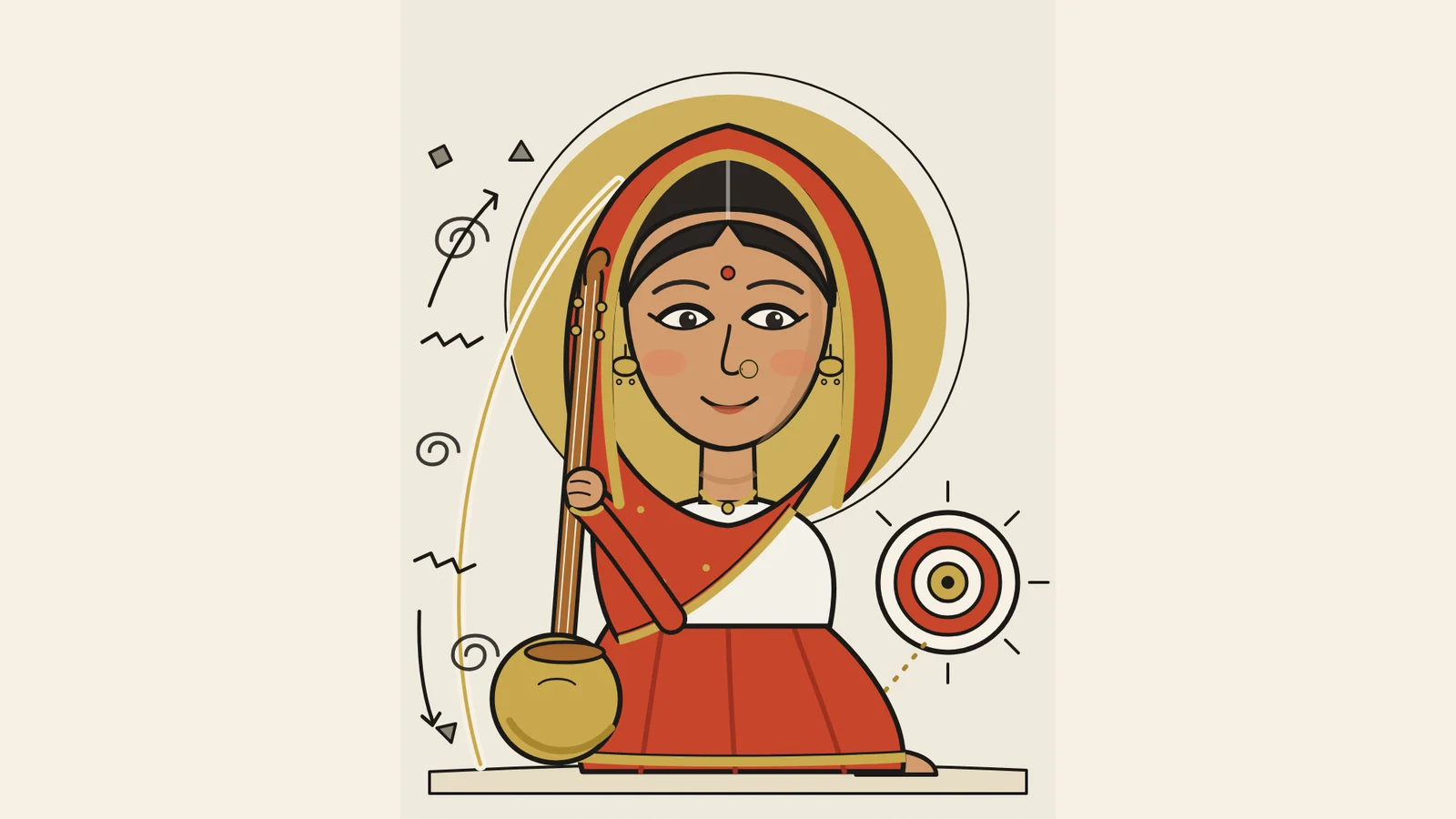 Mirabai, original caricature illustration
