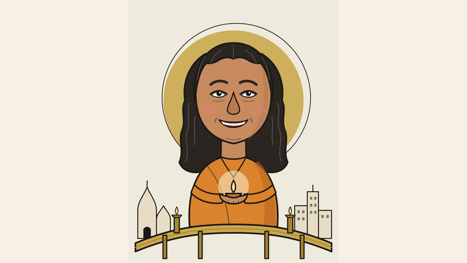Paramahansa Yogananda, original caricature illustration