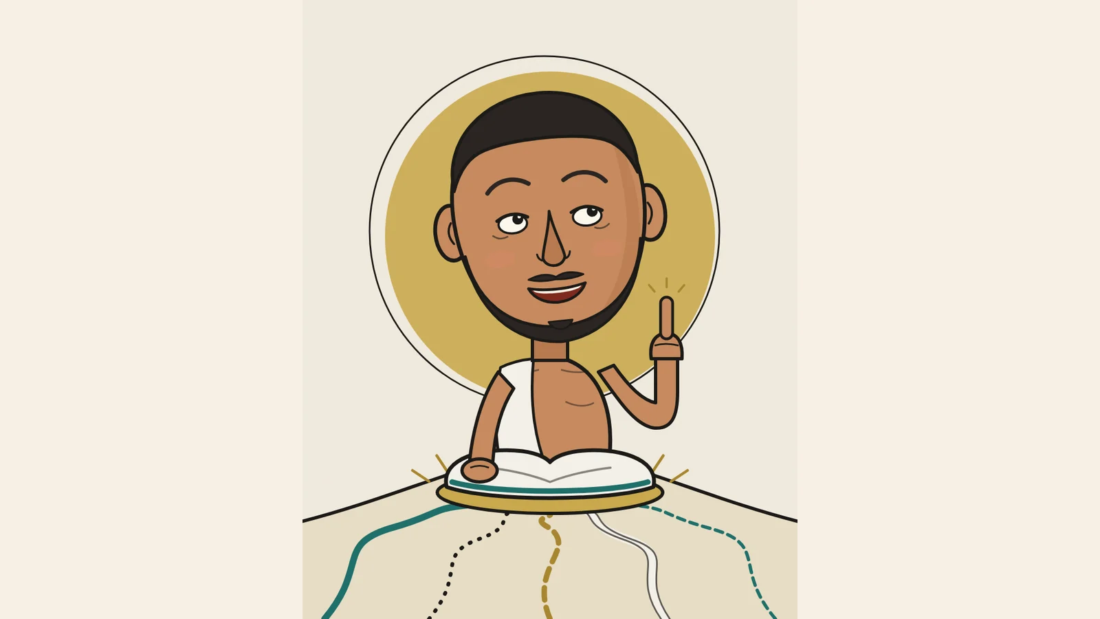 Sri Ramakrishna Paramahamsa, original caricature illustration