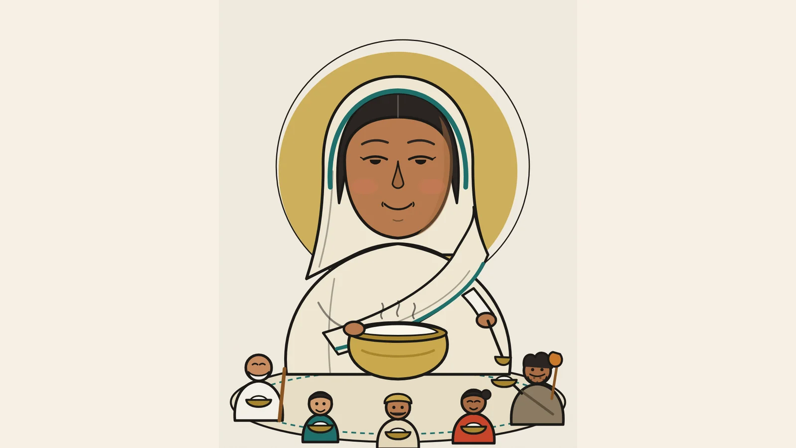 Sri Sarada Devi, original caricature illustration