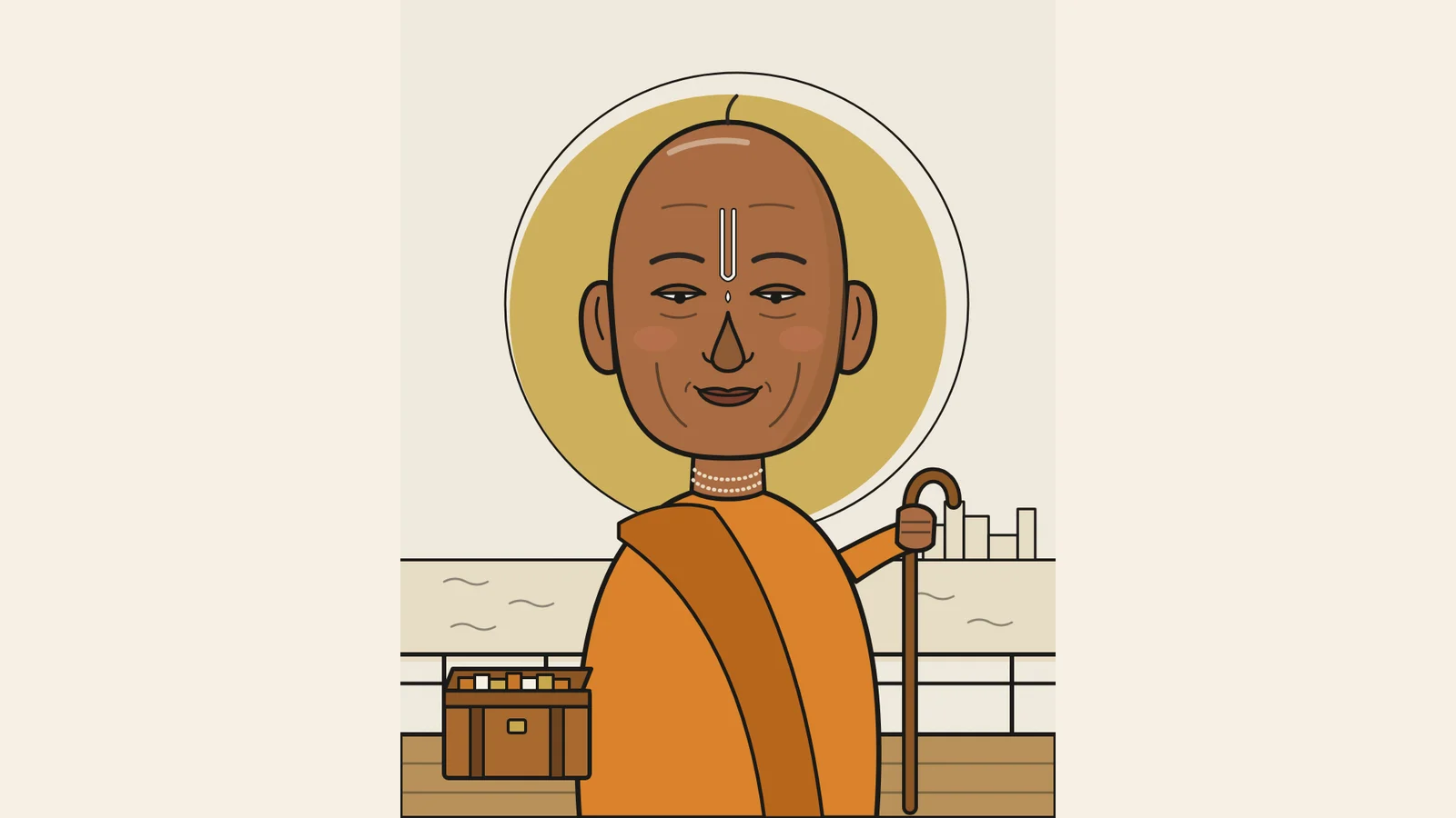 Srila Prabhupada, original caricature illustration