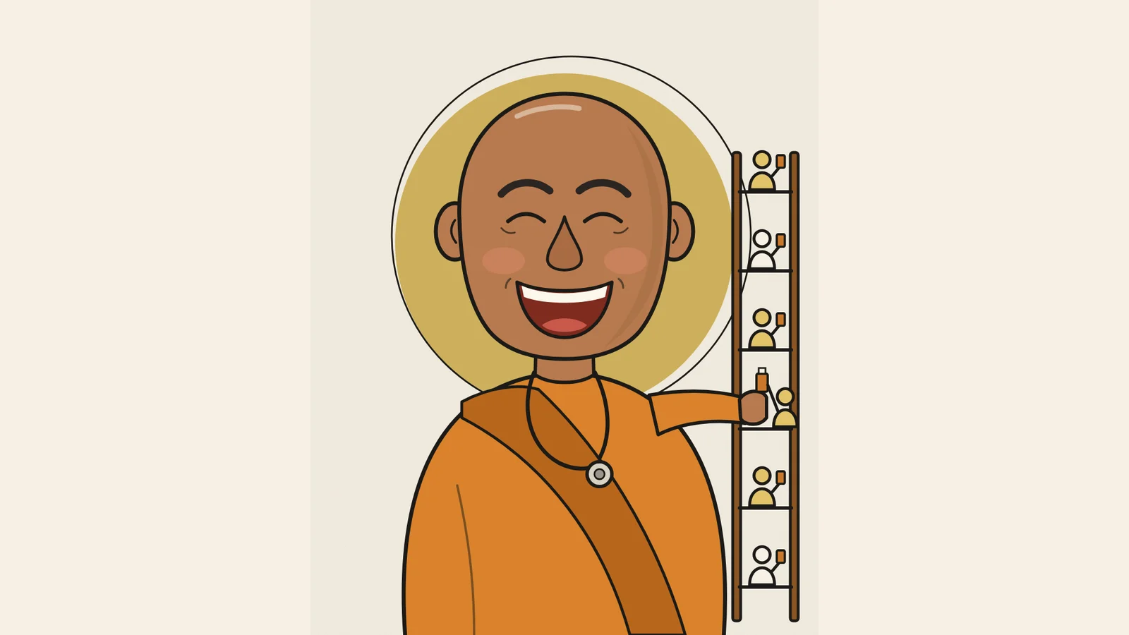 Swami Sivananda, original caricature illustration